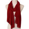 Women Solid Color Natural Fold Chiffon Shawl Scarf Turban, Size:180cm(Wine Red)