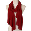 Women Solid Color Natural Fold Chiffon Shawl Scarf Turban, Size:180cm(Wine Red)