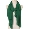 Women Solid Color Natural Fold Chiffon Shawl Scarf Turban, Size:180cm(Bright Green)