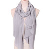 Women Solid Color Natural Fold Chiffon Shawl Scarf Turban, Size:180cm(Light Gray)