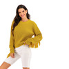 Solid Color Fashion Pullover Sweater (Color:Yellow Size:XL)