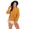 Pure Color Long Sleeve Women Sweater (Color:Yellow Size:XL)