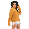 Pure Color Long Sleeve Women Sweater (Color:Yellow Size:XL)