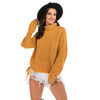 Pure Color Long Sleeve Women Sweater (Color:Yellow Size:M)