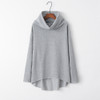 Irregular High Collar Sweater (Color:Gray Size:M)