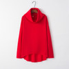 Irregular High Collar Sweater (Color:Red Size:S)