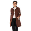 Contrast Thickened Woolen Coat Lapel for Women (Color:Coffee Size:M)