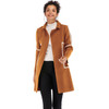 Contrast Thickened Woolen Coat Lapel for Women (Color:Khaki Size:L)