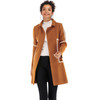 Contrast Thickened Woolen Coat Lapel for Women (Color:Khaki Size:XL)