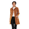 Contrast Thickened Woolen Coat Lapel for Women (Color:Khaki Size:XL)