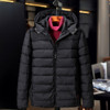 Simple Solid Color Comfortable Warm Cotton Jacket Coat (Color:Black Size:XXXXXXL)