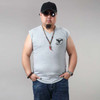 Casual Loose Thin Sleeveless T-shirt Vest (Color:Grey Size:XXXL)