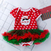 Christmas Baby Short-sleeved Cartoon Print Romper Dress Baby Mesh Dress Tutu Skirt (Color:Red Santa Claus Size:73)