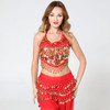 Women Chiffon Dancing Belt (Color:Red Size:One size)