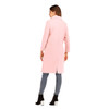 Women Solid Color Long Sleeve Woolen Coat (Color:Pink Size:XL)