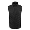 USB Security Smart Constant Temperature Fever Men Stand Collar Cotton Vest (Color:Black Size:XXL)
