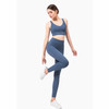 High Waist Anti Flanging Yoga Pants No Embarrassment One Piece Hip Lifting Peach Pants (Color:Ink Blue Size:XL)