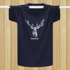 Men Short-sleeved T-shirt Plus Size Half-sleeved Casual Under Shirt (Color:Navy Blue Size:M)