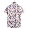 Summer Casual Chelsea Collar Feather Print Pattern Short-sleeved Shirt for Men (Color:As The Show Size:M)