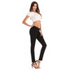 Sexy High Waist Side Zip Fashion Elastic Foot Pencil Jeans (Color:Black Size:L)