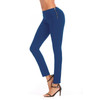 Sexy High Waist Side Zip Fashion Elastic Foot Pencil Jeans (Color:Dark Blue Size:XXL)