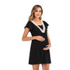 Fashion Lace Multi Function Nursing Dress (Color:Black Size:S)