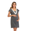 Fashion Lace Multi Function Nursing Dress (Color:Dark Gray Size:M)