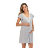 Fashion Lace Multi Function Nursing Dress (Color:Light Gray Size:S)