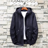 Simple Solid Color Casual Loose Hooded Jacket (Color:Blue Size:XXXXXXXL)