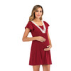 Fashion Lace Multi Function Nursing Dress (Color:Red Size:XXL)