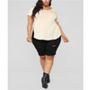 Plus Size Solid Color Casual Five-point Pants (Color:Black Size:L)