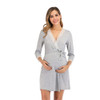 Fashionable lace and Three Quarter Sleeve Dress (Color:Light Gray Size:XL)