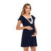 Fashion Lace Multi Function Nursing Dress (Color:Blue Size:L)