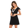Fashion Lace Multi Function Nursing Dress (Color:Black Size:XXL)