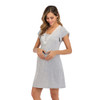 Fashion Lace Multi Function Nursing Dress (Color:Light Gray Size:L)