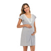 Fashion Lace Multi Function Nursing Dress (Color:Light Gray Size:M)