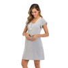 Fashion Lace Multi Function Nursing Dress (Color:Light Gray Size:XXL)