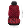 Car 12V Front Seat Heater Cushion Warmer Cover Winter Heated Warm, Single Seat (Red)