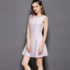 Solid Color Slim Sleeveless Vest Bottoming Skirt Chiffon Dress(Color:Pink Size:XL)