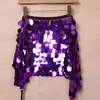 Women Sequined Fishtail Short Belt (Color:Purple Size:One Size)