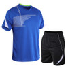 Men Running Fitness Suit Quick-drying Clothes (Color:Blue Size:L)