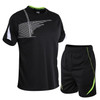 Men Running Fitness Suit Quick-drying Clothes (Color:Black Size:XXXXL)