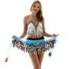 Women Sequins Dancing Belt (Color:Sky Blue Size:One Size)