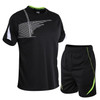 Men Running Fitness Suit Quick-drying Clothes (Color:Black Size:L)