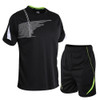 Men Running Fitness Suit Quick-drying Clothes (Color:Black Size:M)