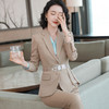 Business Wear Fashion Casual Suit Work Clothes Suit, Style: Coat + Pants + Shirt (Color:Apricot Size:S)