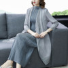 Fashion Long Skirt + Coat Suit (Color:Light Grey Size:One Size)