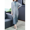 Fashion Long Skirt + Coat Suit (Color:Light Grey Size:One Size)