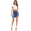 Ripped Sexy Package Hip Skirt Denim Skirt (Color:Dark Blue Size:M)