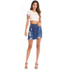 Ripped Sexy Package Hip Skirt Denim Skirt (Color:Dark Blue Size:S)